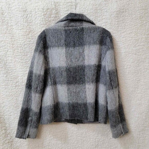 Talbots Jacket Full Zip with Collar Womens Medium Gray Pockets Blended Materials - Picture 2 of 10